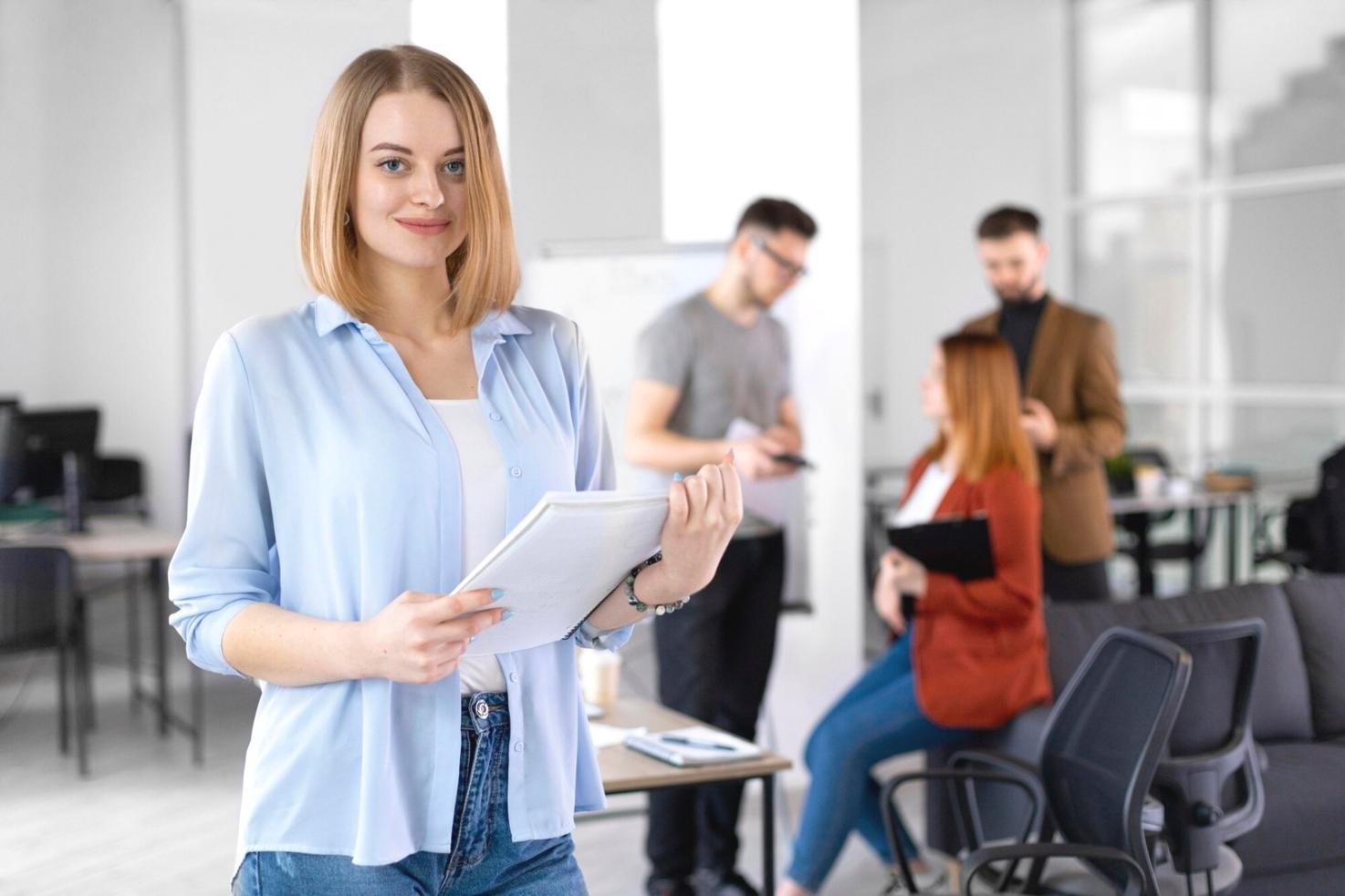 Professional reviewing financial documents and reports